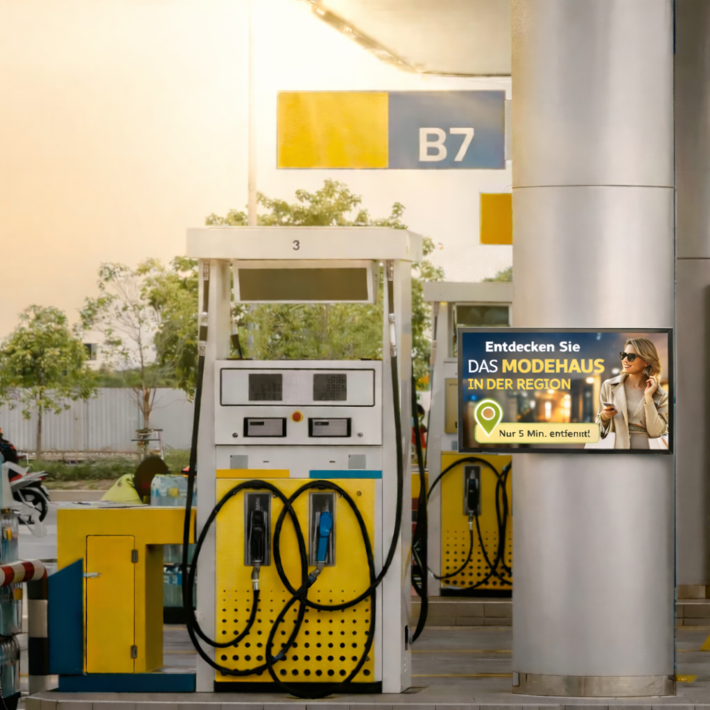 Digitales Display an einer Zapfsäule