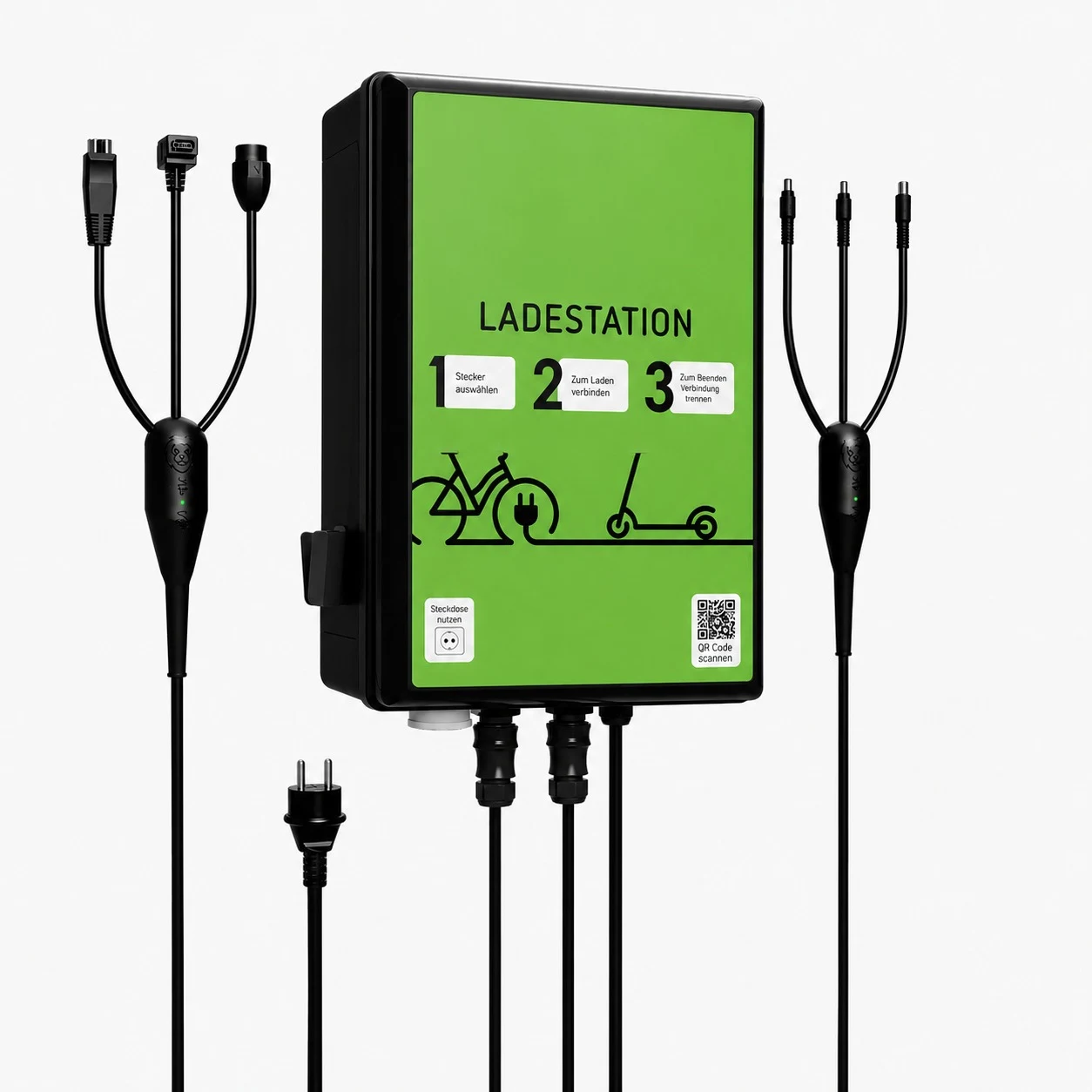 Digitale E-Bike-Ladestation mit Informationsbildschirm