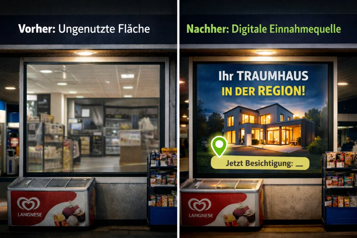 Nachher: Digitaler Werbe-Screen