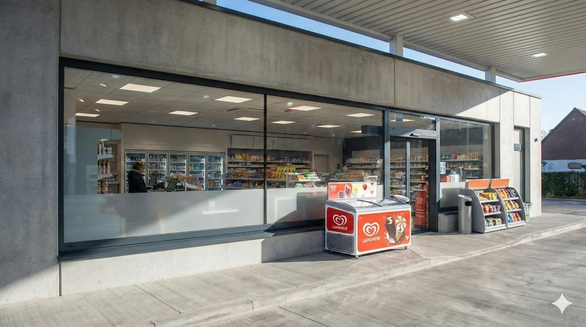 Vorher: Tankstelle ohne Werbung